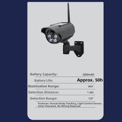 Realistic Looking Solar Simulation Camera with Motion Detection and Red Light