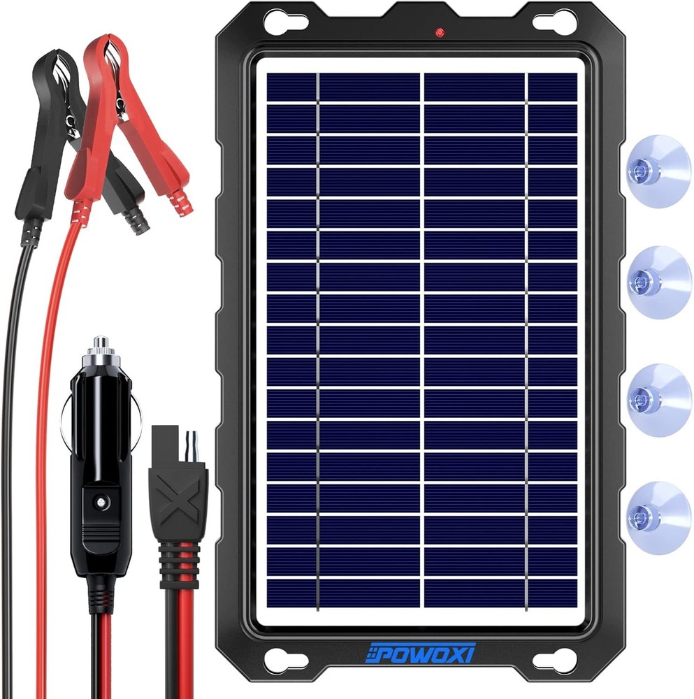 12V Solar Car Motorcycle Boat ATV Marine RV Trailer Trickle Battery Charger Kit