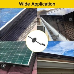 100 Sets Nylon Fasteners Clips for Solar Panel Bird Guard,Critter Guard Clips fo