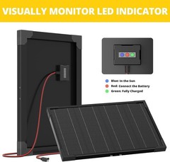 10W 12V Solar Battery Charger & Maintainer with Built-in MPPT Charge Controll…