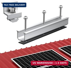 Solar Panel Roof Mounting Kit, 7.87″ Aluminium Solar Rail & Clamps | Solar