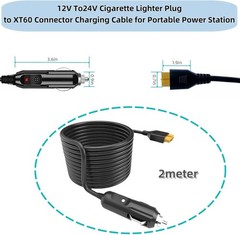 6.8FT Portable12V/24V car Charger Suitable Compatible Ecoflow Delta/River Blu…