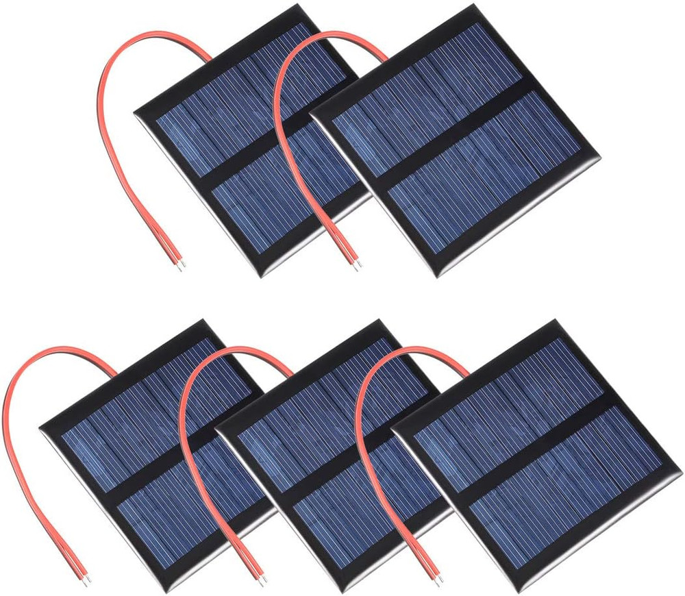 5Pcs 0.6W 5.5V Small Solar Panel Module DIY with 100Mm Wire