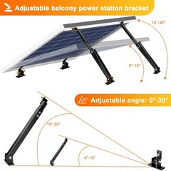 Solar Panel Mount, Aluminum Alloy Adjustable Solar Panel Tilt Mount Brackets,…