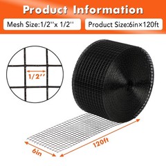 Solar Panel Bird Guard 6”*120” Kit, PVC Coated Wire Mesh Critter Barrier