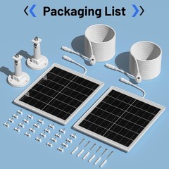 5W Solar Panel Charger for Arlo Cameras – 2 Pack, Waterproof Cable, 360° Mount