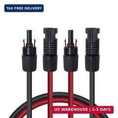 Renogy 20FT 12AWG Solar Panel Extension Cable with Female and Male Connectors
