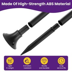 SATUY 10 Pcs Solar Light Stakes 10 Ground & Round Bases, Black
