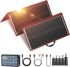 300W Portable Foldable Solar Panel Kit, Compact 19.3X37.4In Design 15.2Lb with S