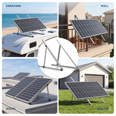 45in 4Sets Solar Panel Tilt Mount Brackets System RV Flat Roof Adjustable Frame
