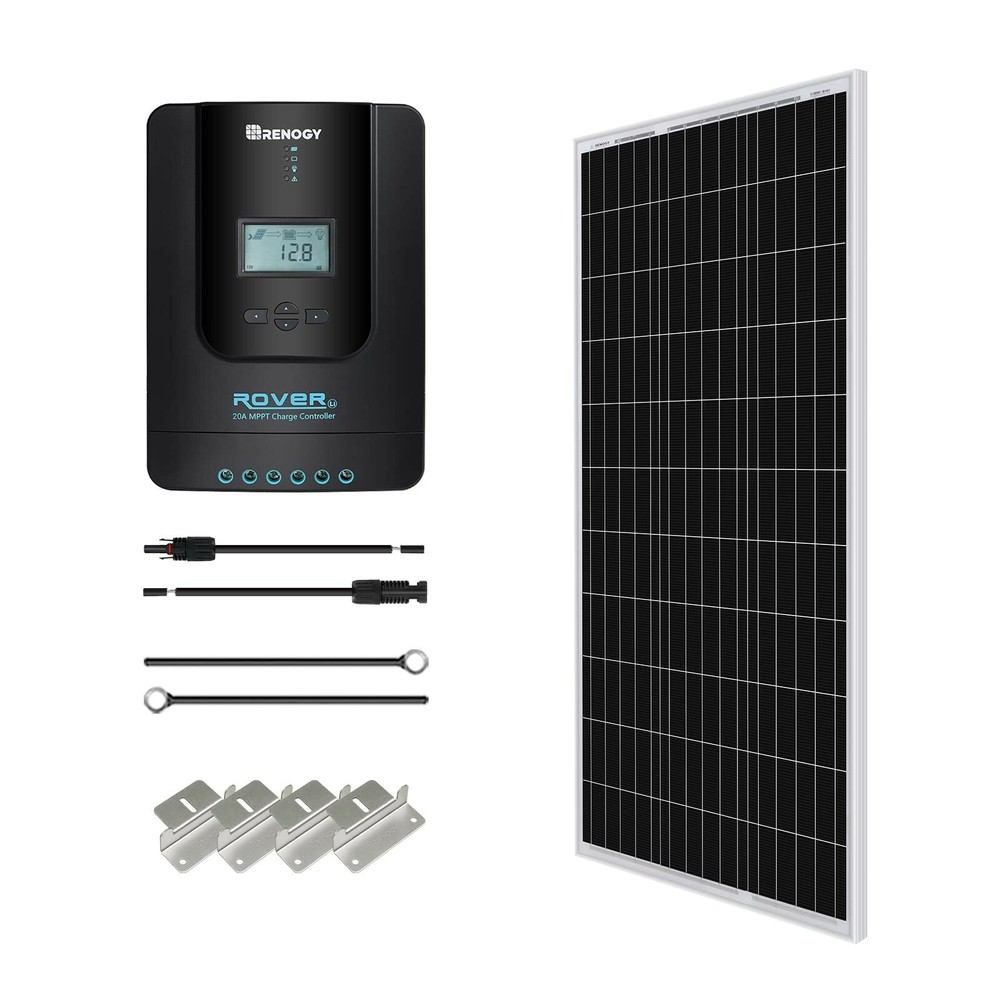 100W 12V Monocrystalline Solar P anel Starter Kit with 20A Rover MPPT US STOCK
