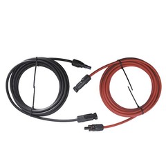 6mm²/10AWG 1 Pair 15ft Black + Red Solar Panel Extension Cable Wire Connector