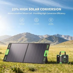 Used EBL 100W Solar Panel Kit Foldable Off-Grid for Power Station RV Camping