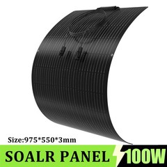 100W Flexible Solar Panel 16.5V Monocrystalline Off-Grid RV Camp Home Boat