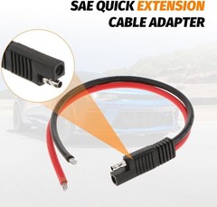 Flexible SAE Quick Disconnect Power Cable – 2PCS 10AWG Copper Extension Cables