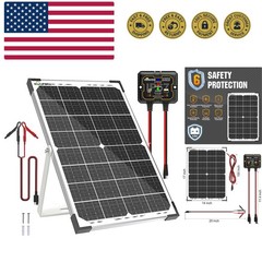 30W Solar Battery Charger Solar Battery Maintainer + Upgrade 10A MPPT Charge …