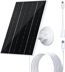 4W Solar Panel for Security Camera, Type-C/Micro USB Solar Charger for Rechargea