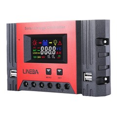100A PWM 4 USB Real-time Solar Charger Controller 12V/24V/48V Battery Regulator
