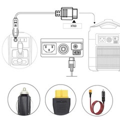 Car Lighter to 12V 24V Charging Cable for S2000 EB55,Anker7196