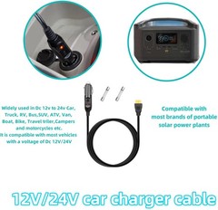 6.8FT Portable12V/24V car Charger Suitable Compatible Ecoflow Delta/River Blu…