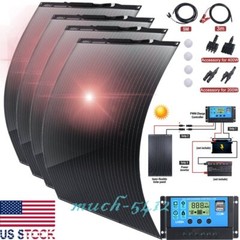 400W 200W 100W Portable Mono Solar Panel Kit Flexible PV RV Roof Camper Off-grid
