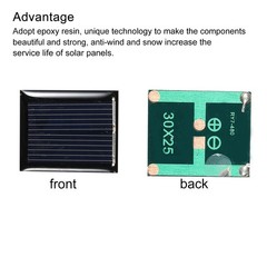 10Pack Mini Solar Panel Cell 1V 80mA 0.08W 30mm x 25mm for DIY Project
