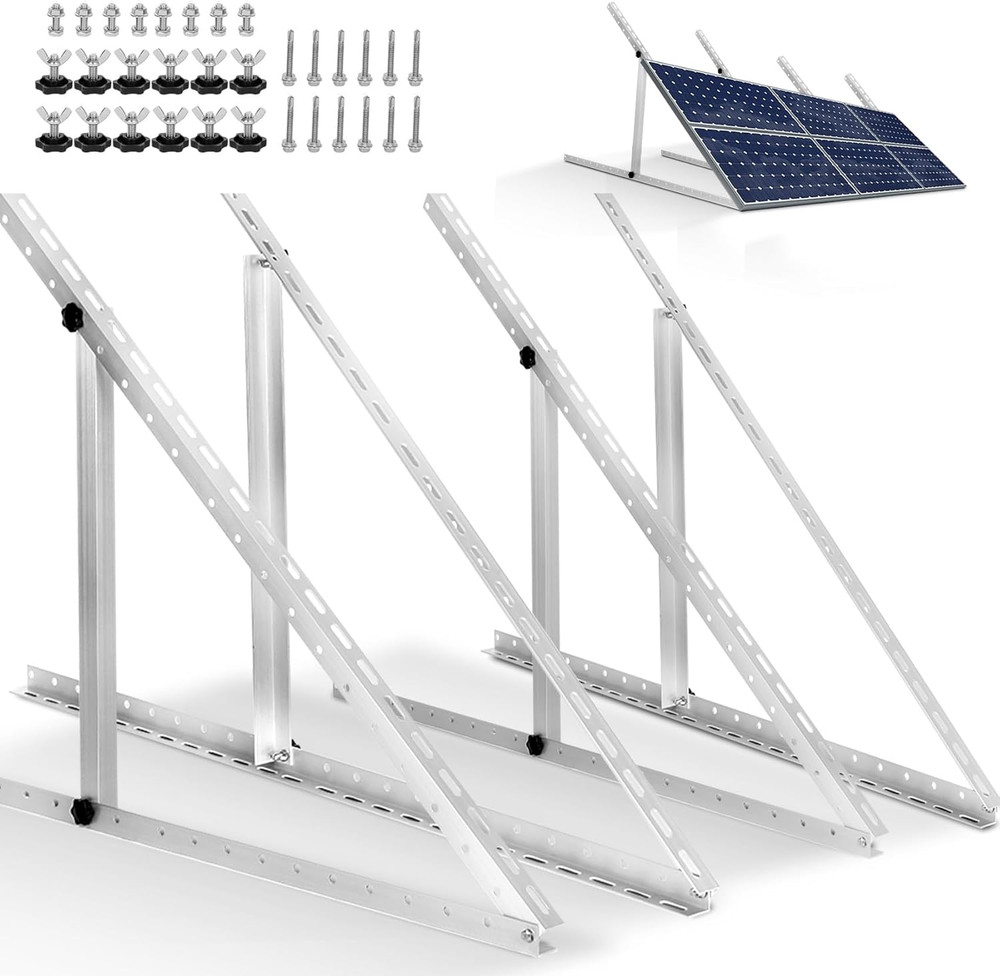 4 Pack 45Inch Adjustable Solar Panel Tilt Mount Brackets with Foldable Tilt Legs