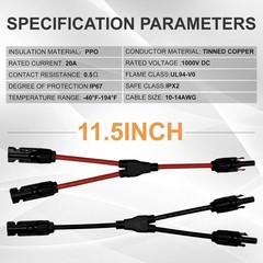 Upgraded Y Branch Solar Panel Connectors – Durable, Easy, and Safe Connectivity