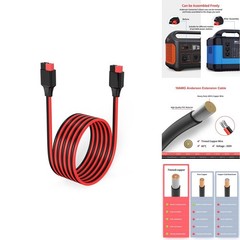 ELFCULB 10AWG 6FT Anderson Extension Cable 2 6 10 20 35 50FT Solar Extension