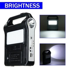 Portable Rechargeable Solar Panel Power Generator System USB Charger With Lamp