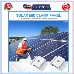 48 Pack Solar Panel Mid Clamps 1.06 Inch Aluminum Mounting Bracket Kit
