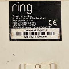 Ring White V4/2.2W Small Solar Panel For Spotlight Cam Plus & Cam Pro For Parts