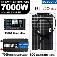 SOECOPO 7000W Peak Solar System Kit 12V To 110V 220V Inverter Generator