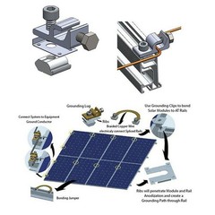 Solar Panel Mounting Bracket Clamps Accessories Grounding Lug Protection