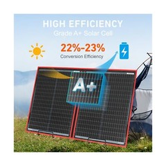 Bundle of DOKIO 110w Solar Panel and 19.7ft (6m) Extension Cord