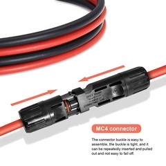 6mm² Solar Panel Extension Cable Wire Connector Black&Red Set for Solar Off-Grid