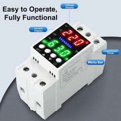 Automatic Voltage Protector with Dual LCD Display and Current Control Relay