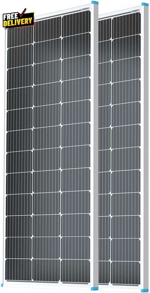 2PCS Solar Panels 100 Watt 12 Volt High-Efficiency Monocrystalline PV Modul….