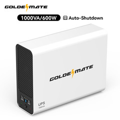 Goldenmate 1000VA 600W LiFePO4 UPS Pure Sine Wave Battery Backup （Communication）