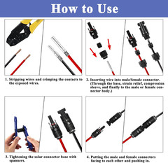 MUYI 22 PCS Solar Panel Connector Kit – 10 Pairs Connectors, 2 Spanner for Solar