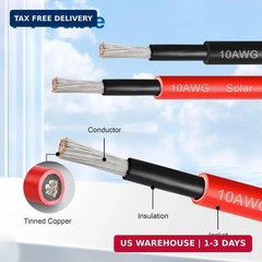 30 FT 10AWG Solar Panel Extension Cable,10 Gauge Extension Cord,5FT 10FT 20FT 30