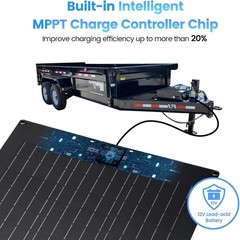 Solar Battery Charger Maintainer, 20W Solar Panel Kit for Dump Trailer Built-In