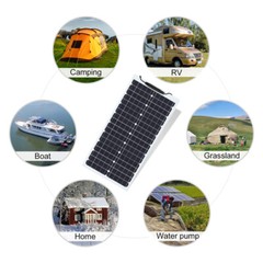 2PCS 300W Flexible Solar Panel 18V Mono Home RV Rooftop Camping Off-Grid Power