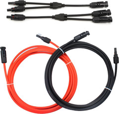 10FT 10AWG Solar Extension Cable with Female and Male Connector with Extra Free