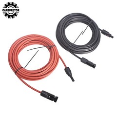4mm²/12AWG 20FT Black+Red Solar Panel Extension Cable Wire Connector 1 Pair