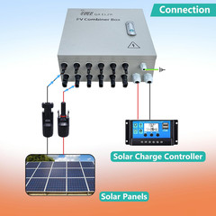 Hardcover 6 Strings Solar Combiner Box 80A DC Main Circuit Breaker with Power Su