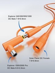Fast Charging Male-to-Female 14AWG Solar Cable for Jackery SolarSaga Models