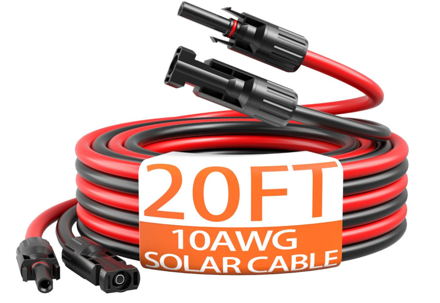 Cable solar 10AWG con par de conectores, kit adaptador para paneles solares, cab