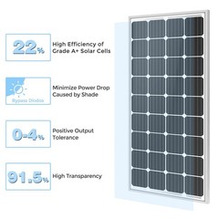 PFCTART 200w watt 12v Monocrystalline Solar Panel RV Camping Home Off Grid