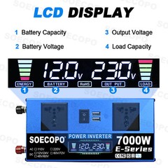 7000W Solar Kit 12V 110V Inverter Battery ChargerLighting/Camping 200W PanelJY